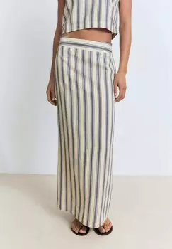 Юбка макси STRIPED Mango, кремовый