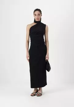 Юбка макси TAILORED COLUMN MAXI Abercrombie & Fitch, черный