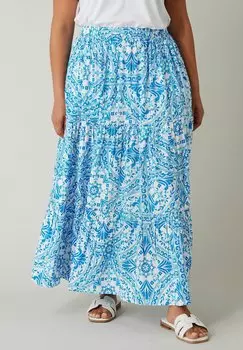 Юбка макси TIERED PRINT Evans, синий