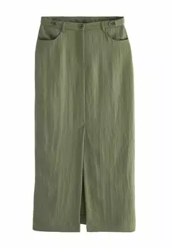 Юбка макси UTILITY WITH CENTRE SLIT- REGULAR FIT Next, зеленый
