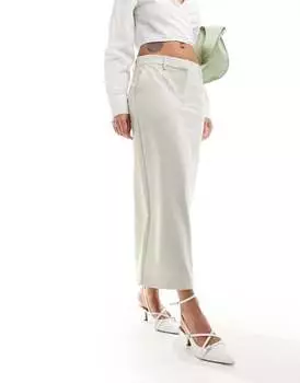 Юбка макси Vero Moda цвета камня с разрезом сзади