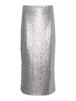 Юбка макси VERO MODA Skirt Kaje, серебряный