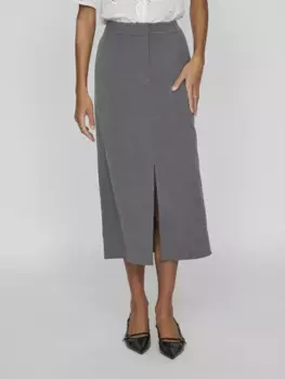 Юбка макси Vila "VIVARONE HW LONG SKIRT - NOOS", серый
