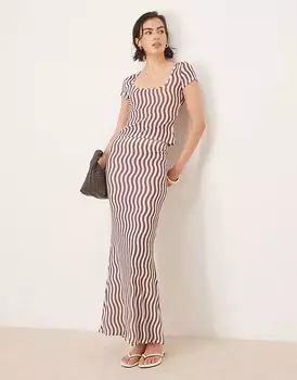 Юбка макси в полоску из сетки от ASOS DESIGN