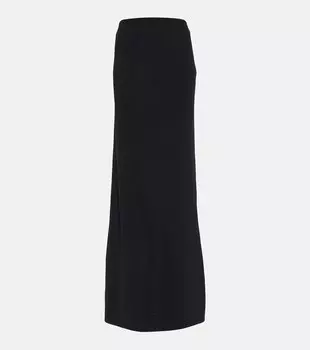 Юбка макси в рубчик SAINT LAURENT, черный