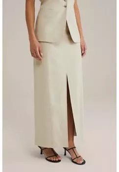 Юбка макси WE Fashion, бежевый
