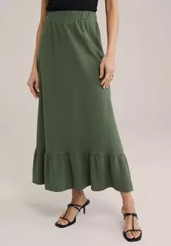 Юбка макси WE Fashion, темно-зеленый
