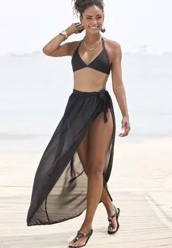 Юбка макси Wrap skirt LASCANA, черный