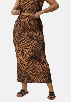Юбка макси ZEBRA Yours Clothing, коричневый