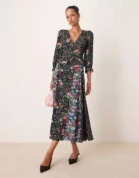 Юбка мидакси Dido с цветочными вставками от Nobody's Child, черная