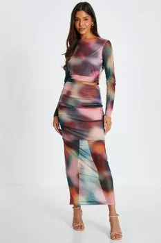 Юбка Midaxi из разноцветной сетки Ombre QUIZ Clothing
