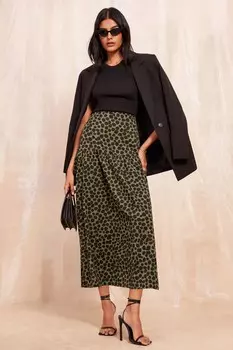 Юбка мидакси из твила с ярусами Friends Like These, зеленый