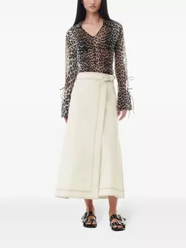 Юбка миди А-силуэта GANNI, белый