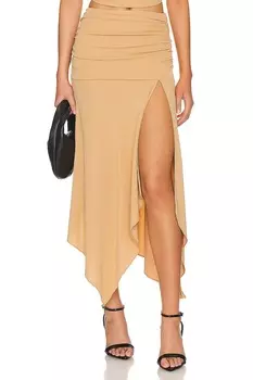 Юбка миди эмалин Nbd, коричневый