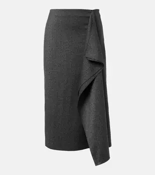Юбка миди Amery с драпировкой Proenza Schouler, Charcoal Melange