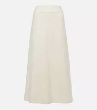 Юбка миди asta из кашемира с начесом Lisa Yang, нейтральный