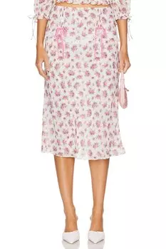 Юбка миди этьен For Love & Lemons, розовый