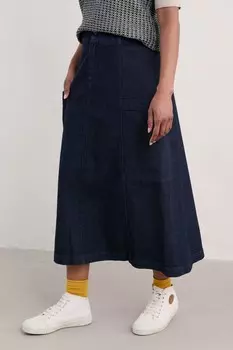 Юбка миди Atlantic Ivy из 100% хлопка Seasalt Cornwall, синий