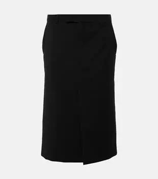 Юбка миди Atollo из шерсти Sportmax, черный