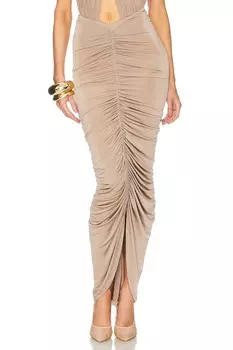 Юбка миди bianca со сборками Helsa, коричневый