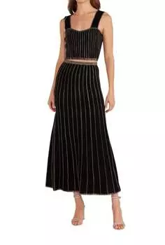 Юбка-миди Celia Lurex Stripe в черном цвете MINKPINK