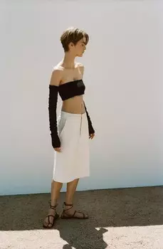 Юбка миди - circ x zara ZARA, устрично-белый