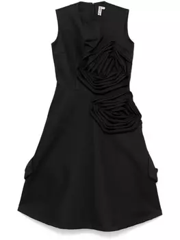 Юбка миди Comme Des Garons с аппликацией в виде роз, черный