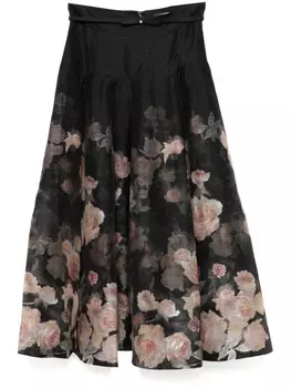 Юбка миди Crush ZIMMERMANN, черный