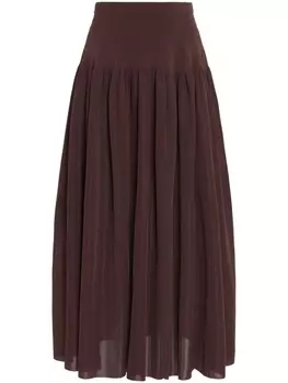 Юбка миди Cushing в рубчик Altuzarra, коричневый