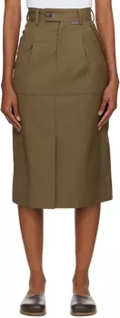 Юбка-миди цвета хаки со вставками Oct31