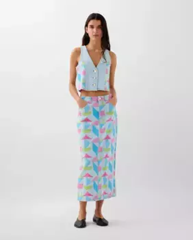 Юбка миди деним Scalpers, мультиколор