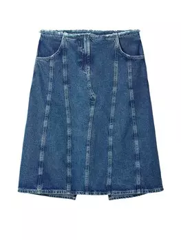 Юбка миди Desigual Skirt, синий