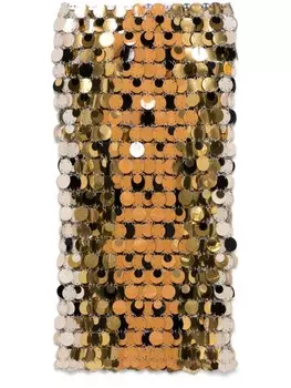 Юбка миди Disks Rabanne, золотой