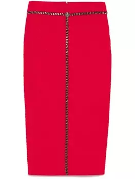 Юбка миди Elisabetta Franchi с цепочкой, красный