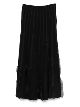 Юбка миди Emporio Armani с оборками, черный