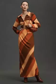 Юбка-миди Faithfull Sinem в широкую полоску, оранжевый