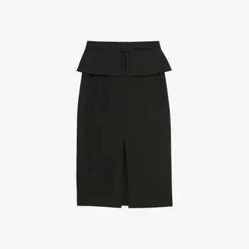 Юбка миди Floreei из эластичной ткани с баской на талии Ted Baker, черный