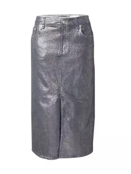 Юбка миди GAP Skirt, серебряный
