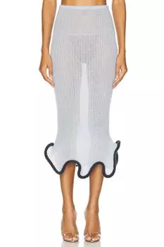 Юбка миди ginny из волнистой шерсти альпака Ph5, синий