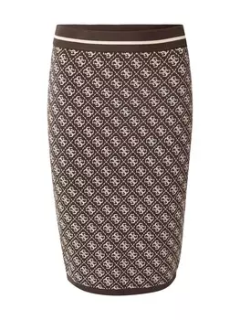 Юбка миди GUESS Skirt Lise, коричневый