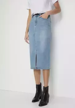 Юбка миди HECHTER PARIS с разрезом спереди - НОВАЯ КОЛЛЕКЦИЯ, синий