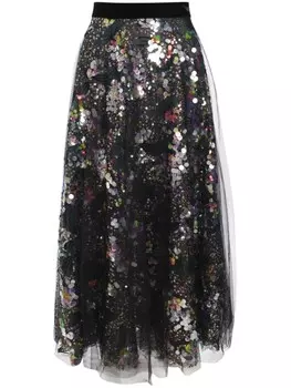 Юбка миди Hessa Talbot Runhof, черный