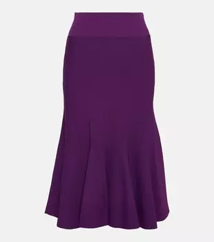 Юбка миди из эластичного джерси STELLA MCCARTNEY, фиолетовый