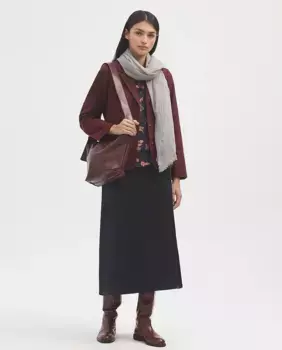 Юбка миди из атласа с застежкой-молнией Nice Things, тёмно-синий