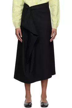 Юбка миди из чистой шерсти Kenzo Paris Kenzo, черный