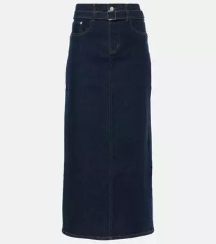 Юбка миди из денима Calder Proenza Schouler, индиго