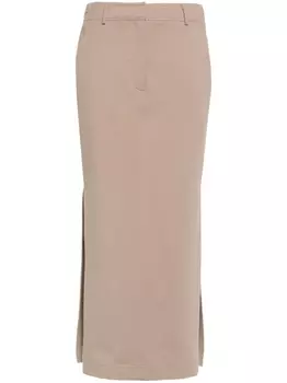 Юбка миди из джерси Brunello Cucinelli, коричневый