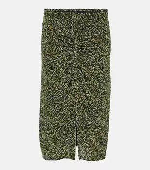 Юбка миди из джерси с драпировкой Isabel Marant, черный