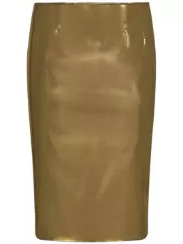 Юбка миди из фольгированного атласа Dolce & Gabbana, золотой