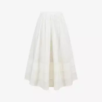 Юбка миди из хлопка с вышивкой Augustine House Of Cb, белый